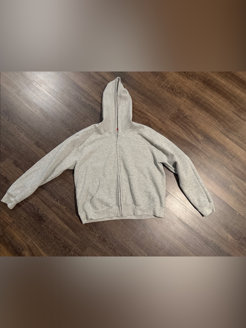 Hanes Men's Heather Gray Full-Zip Hoodie Sweatshirt